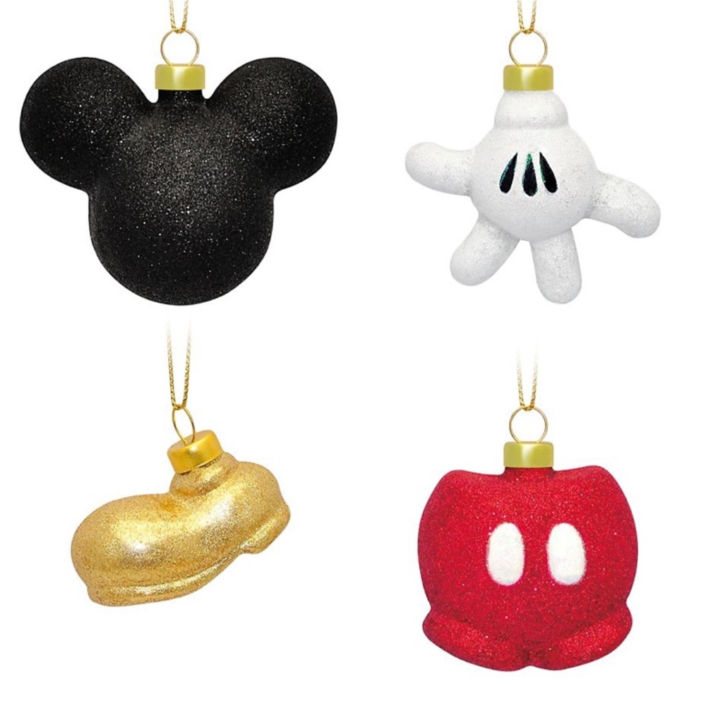 Disney Mickey Mouse Icon Glass Ornament Set